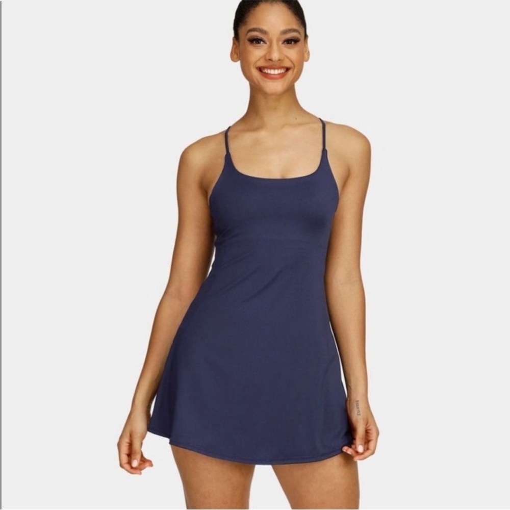 Halara Dress Womens Large Always in the Mood Everyday Mini Dark Blue